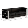 Buy 3-Seater Sofa - Upholstered in Vegan Leather - Lecur Black 60659 with a guarantee