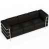Buy 3-Seater Sofa - Upholstered in Vegan Leather - Lecur Black 60659 at Privatefloor