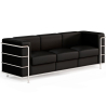Buy 3-Seater Sofa - Upholstered in Vegan Leather - Lecur Black 60659 - prices