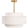 Buy Ceiling Pendant Lamp - Fabric Shade - Braichal Aged Gold 60680 - in the EU