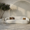 Buy Curved Bouclé Fabric Sofa - 3/4 Seats - Souta White 60690 - prices