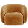 Buy Curved Velvet Upholstered Armchair - Callum Mustard 60692 - prices