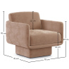 Buy Velvet Upholstered Armchair - Jackson Cream 60698 with a guarantee
