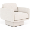 Buy Upholstered Armchair in Bouclé Fabric - Jackson White 61000 at Privatefloor