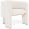 Buy Design Armchair - Bouclé Fabric Upholstered Armchair - Curtis White 60701 at Privatefloor
