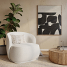 Buy Bouclé Fabric Upholstered Armchair - Mykel White 60703 - prices