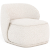 Buy Bouclé Fabric Upholstered Armchair - Mykel White 60703 at Privatefloor