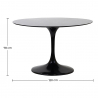 Buy Round Fiberglass Tulipan Table - 120cm Black 15418 at Privatefloor