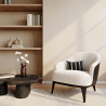 Buy Upholstered Armchair in Boucle Fabric - Luc White 60705 - prices