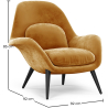 Buy Velvet Upholstered Armchair - Uyere Mustard 60706 with a guarantee