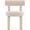 Buy Dining Chair - Upholstered in Velvet - Rhys Beige 60708 at Privatefloor