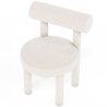 Buy Dining Chair - Upholstered in Bouclé Fabric - Rhys White 60709 at Privatefloor