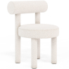 Buy Dining Chair - Upholstered in Bouclé Fabric - Rhys White 60709 - prices
