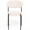 Buy Dining Chair - Upholstered in Bouclé Fabric - Black Metal - Margot White 61005 - in the EU