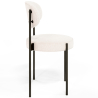 Buy Dining Chair - Upholstered in Bouclé Fabric - Black Metal - Margot White 61005 in the Europe