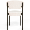 Buy Dining Chair - Upholstered in Bouclé Fabric - Black Metal - Margot White 61005 Home delivery