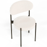 Buy Dining Chair - Upholstered in Bouclé Fabric - Black Metal - Margot White 61005 at Privatefloor