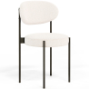 Buy Dining Chair - Upholstered in Bouclé Fabric - Black Metal - Margot White 61005 - prices