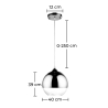 Buy  Globe Design Ceiling Lamp - Chrome Metal Pendant Lamp - 40cm - Speculum Silver 58258 with a guarantee