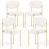 Pack of 4 - Dining Chair - Upholstered in Bouclé Fabric - Golden Metal - Margot image 7