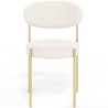 Dining Chair - Upholstered in Bouclé Fabric - Golden Metal - Margot image 7