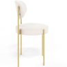 Dining Chair - Upholstered in Bouclé Fabric - Golden Metal - Margot image 7