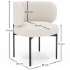 Buy Dining Chair - Upholstered in Bouclé Fabric - Loraine White 61008 in the Europe