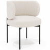 Buy Dining Chair - Upholstered in Bouclé Fabric - Loraine White 61008 at Privatefloor