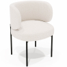 Buy Dining Chair - Upholstered in Bouclé Fabric - Loraine White 61008 Home delivery