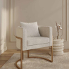 Buy Dining Chair - With armrests - Upholstered in Bouclé Fabric - Giorgia White 61010 in the Europe