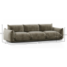 Buy 3-Seater Sofa - Velvet Upholstery - Wers Taupe 61013 Home delivery
