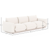 Buy 3-Seater Sofa - Bouclé Fabric Upholstery - Wers White 61014 with a guarantee