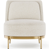 Buy Designer Armchair - Upholstered in Bouclé Fabric - Kanla White 61015 - in the EU