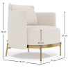Buy Designer Armchair - Upholstered in Bouclé Fabric - Terrec White 61017 - in the EU