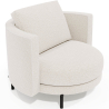 Buy Designer Armchair - Upholstered in Bouclé Fabric - Maura White 61019 at Privatefloor