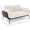 Buy 2-Seater Sofa - Upholstered in Bouclé Fabric - Vandan White 61022 Home delivery