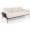 Buy 3-Seater Sofa - Upholstered in Bouclé Fabric - Vandan White 61024 with a guarantee