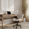 Buy Office Chair with Wheels - Swivel Desk Chair - Upholstered in Faux Leather - Black Wito Frame White 61049 - prices