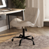 Buy Office Chair with Wheels - Swivel Desk Chair - Upholstered in Bouclé Fabric - Black Wito Frame White 61055 in the Europe