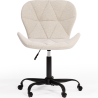 Buy Office Chair with Wheels - Swivel Desk Chair - Upholstered in Bouclé Fabric - Black Wito Frame White 61055 - in the EU