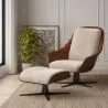 Contemporary Upholstered Design Armchair with Footrest - Asher image 7