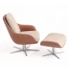 Contemporary Upholstered Design Armchair with Footrest - Asher image 7