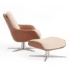 Contemporary Upholstered Design Armchair with Footrest - Asher image 7