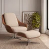 Contemporary Upholstered Design Armchair with Footrest - Asher image 7