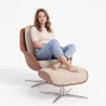 Contemporary Upholstered Design Armchair with Footrest - Asher image 7