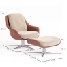 Contemporary Upholstered Design Armchair with Footrest - Asher image 7
