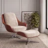 Contemporary Upholstered Design Armchair with Footrest - Asher image 7