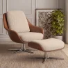 Contemporary Upholstered Design Armchair with Footrest - Asher image 7