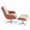 Contemporary Upholstered Design Armchair with Footrest - Asher image 7