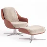 Contemporary Upholstered Design Armchair with Footrest - Asher image 7